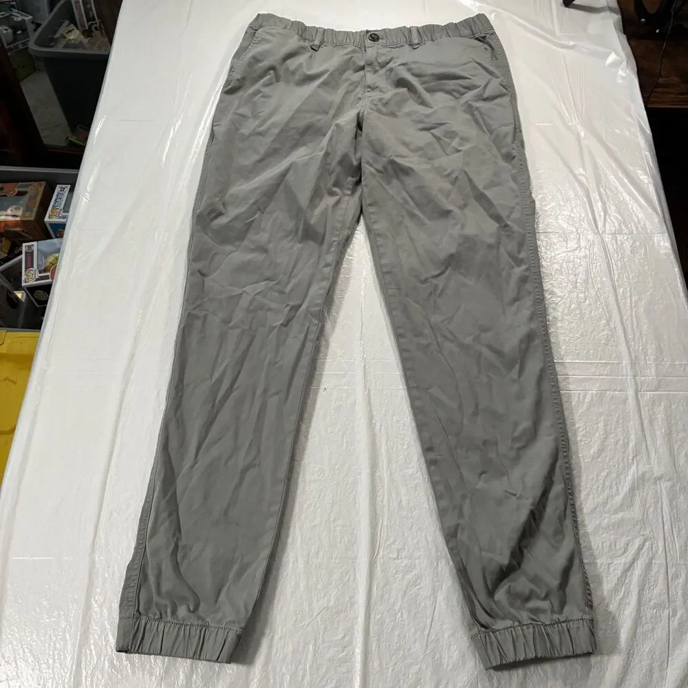 Bear Bottom Pants Joggers Mens XL Tall Gray Chino Tapered Fit Elastic Stretch
